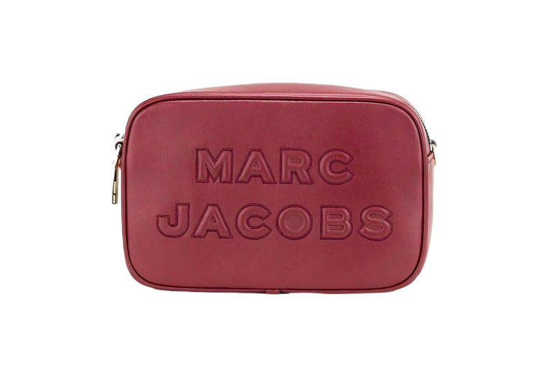 Pomegranate smooth leather embossed Marc Jacobs camera crossbody bag purse