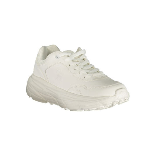 U.S. POLO ASSN. white polyurethane women's chunky lace-up sneaker.