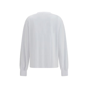Ganni White Cotton Long Sleeve T-Shirt