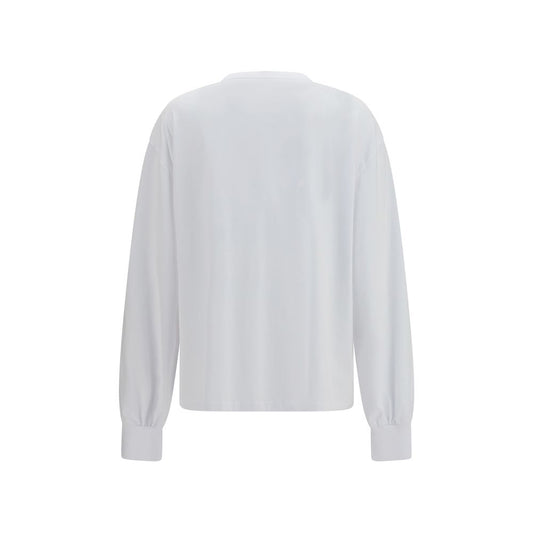 Ganni White Cotton Long Sleeve T-Shirt