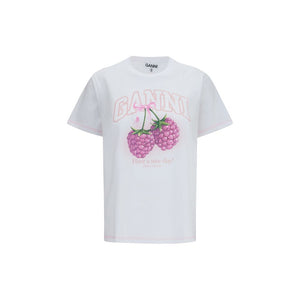 Ganni White Cotton T-Shirt