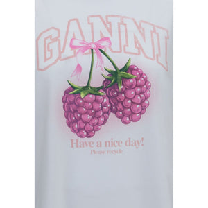 Ganni White Cotton T-Shirt