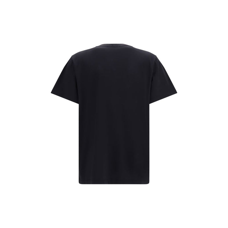 Back view of a plain black cotton short-sleeve t-shirt