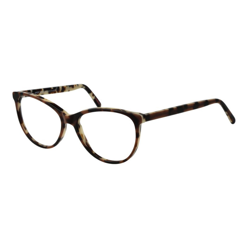 Tortoiseshell brown acetate eyeglass frames with rounded, cat-eye style lenses