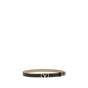 Valentino Garavani Black Calf Leather Bos Taurus Belt