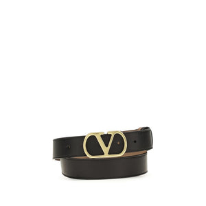 Valentino Garavani Black Calf Leather Bos Taurus Regular Belt