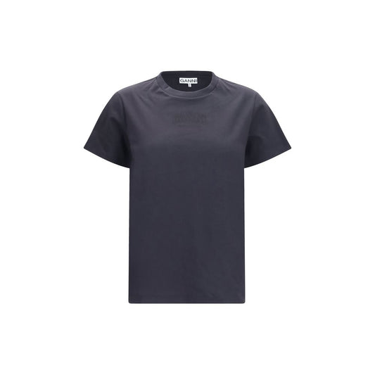 Ganni Black Cotton T-Shirt