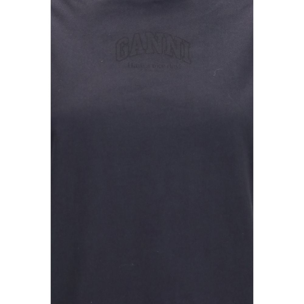 Ganni Black Cotton T-Shirt