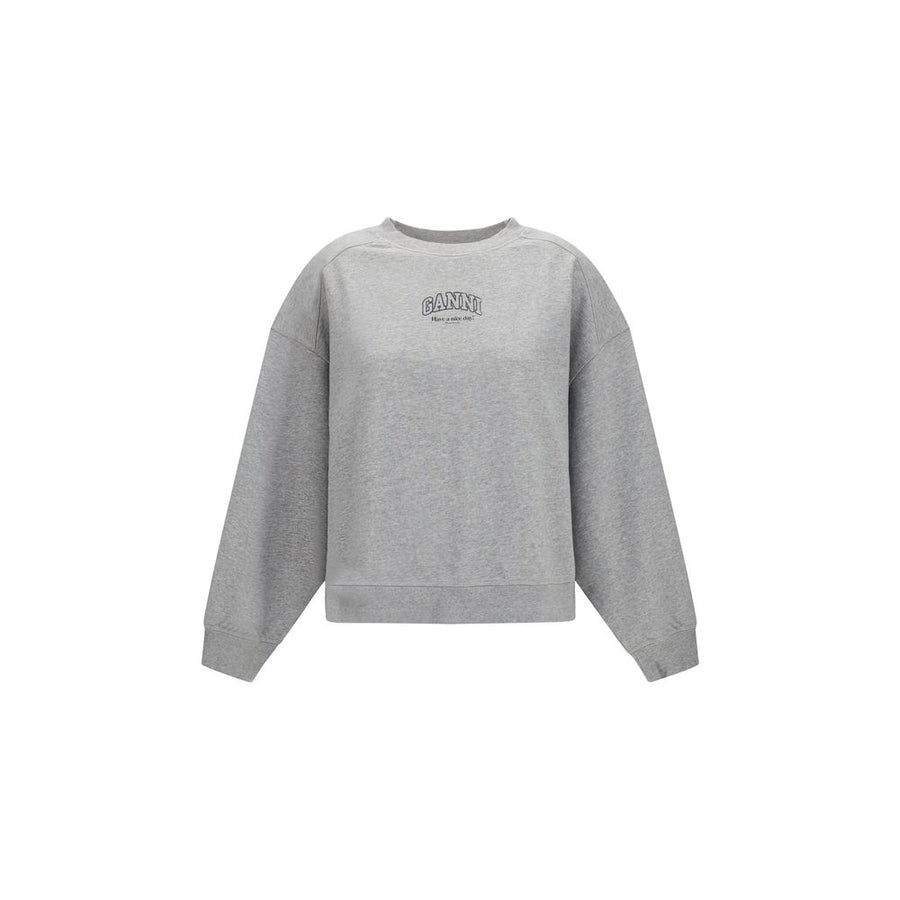 Ganni Gray Cotton Sweatshirt