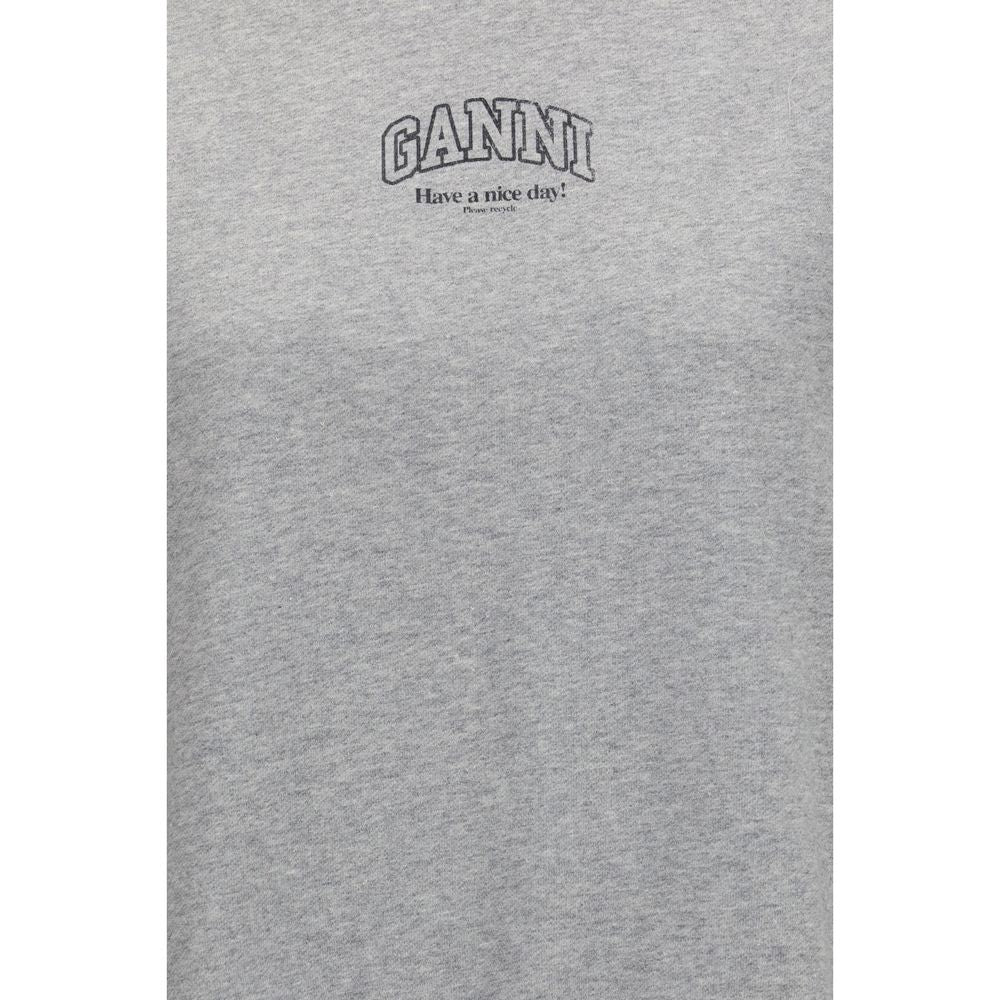Ganni Gray Cotton Sweatshirt
