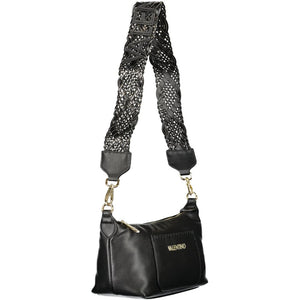Mario Valentino Nero Polyurethane Women's Bag with Adjustable Shoulder Strap
