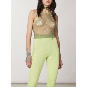 Patrizia Pepe Yellow Polyester Tank Tops