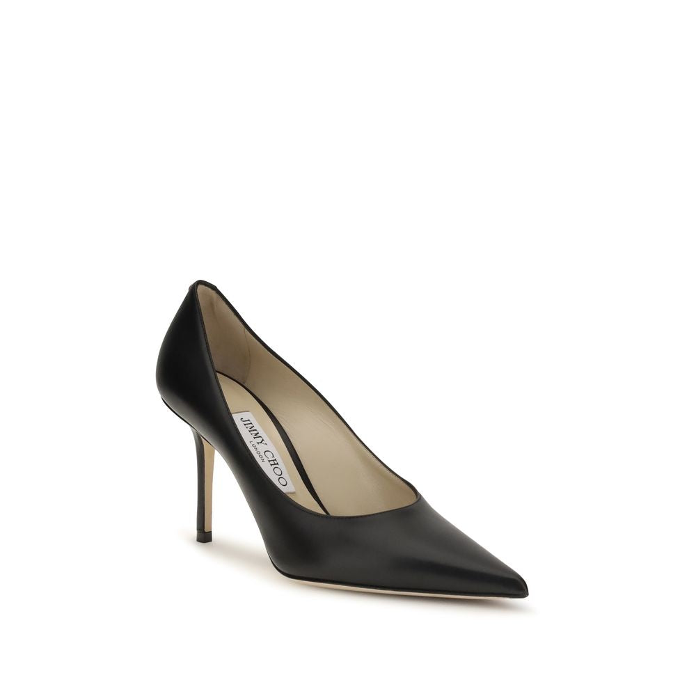 Black high-heeled shoe on a white background