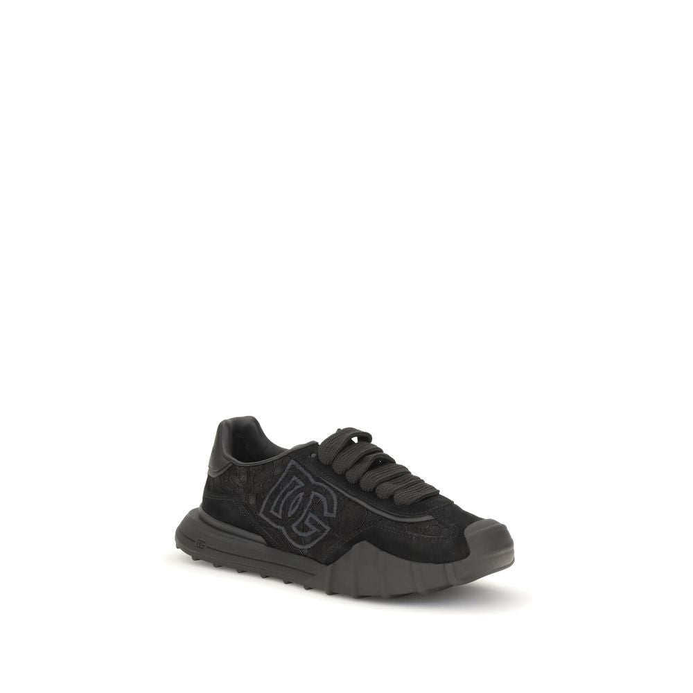 Brown sneaker with studded details on a white background