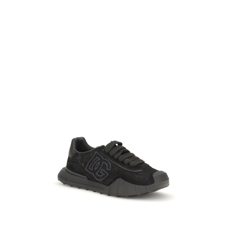 Brown sneaker with studded details on a white background