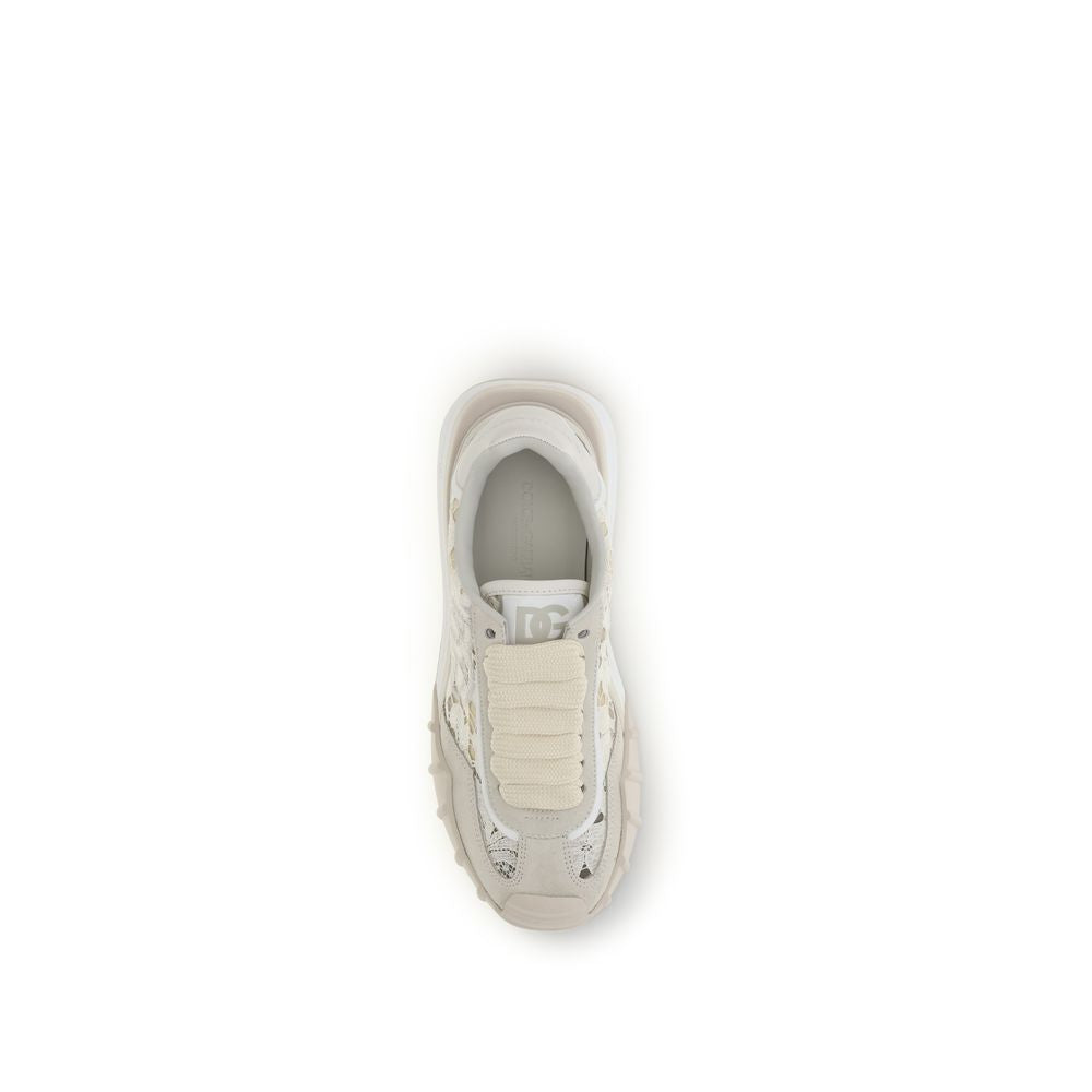 Dolce & Gabbana Beige Calf Leather Bos Taurus Sneakers