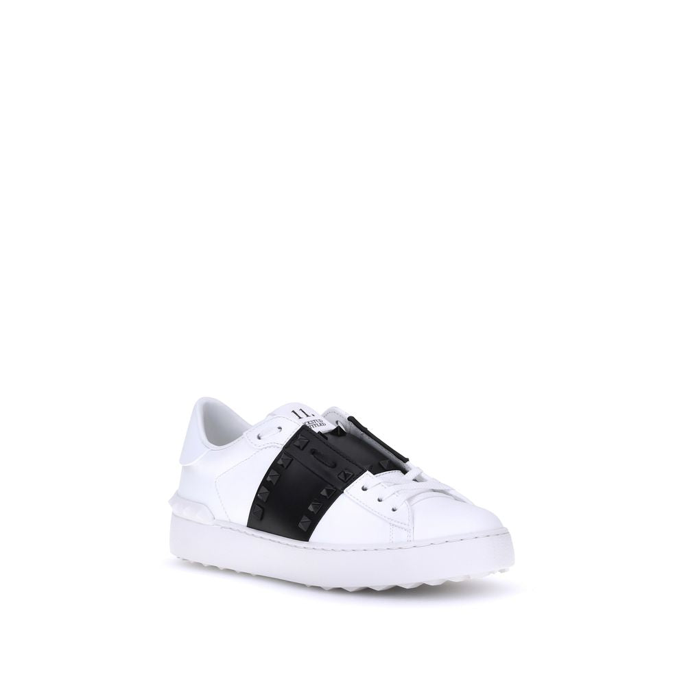 White sneaker with black accents on a white background