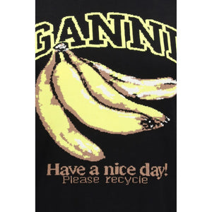Ganni Black Cotton Sweatshirt