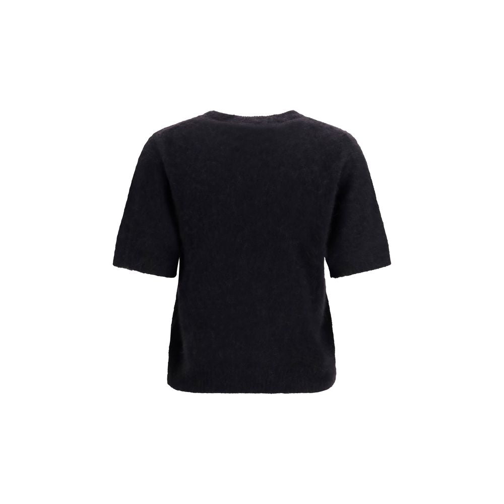Ganni Black Alpaca Vicugna Pacos T-Shirt