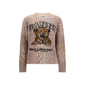 Ganni Beige Wool Oves Aries Sweatshirt