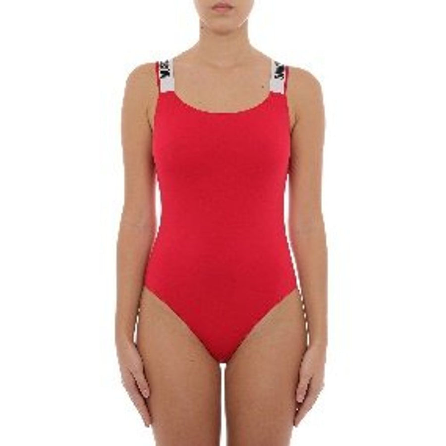Moschino Red Cotton One-Piece Swimsuit