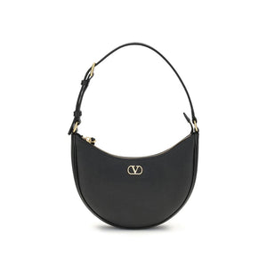 Valentino Garavani Black Calf Leather Bos Taurus Shoulder Bag