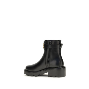 Black ankle boot on a white background
