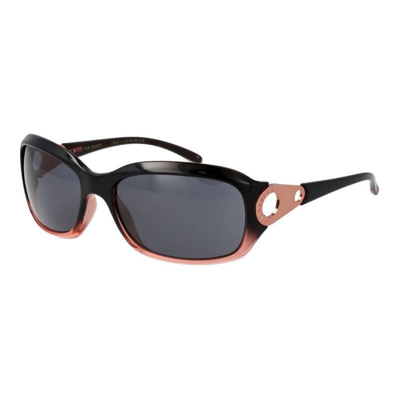 Black TR90 sunglasses with gradient pink rims and rose gold temples