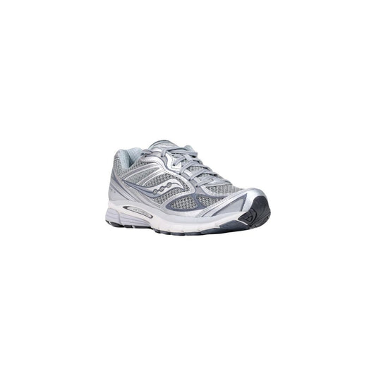White sneaker with brand logo on a white background