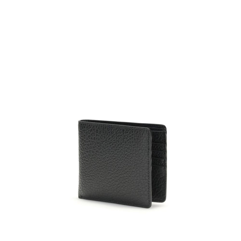Black pebbled leather bifold wallet