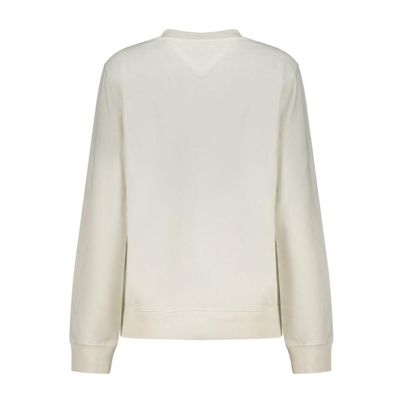 White cotton women's crewneck sweatshirt viewed from the back