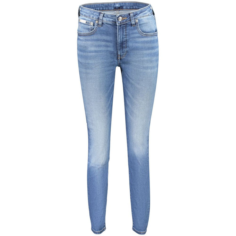 Calvin Klein blue cotton women's skinny jeans with a faded wash