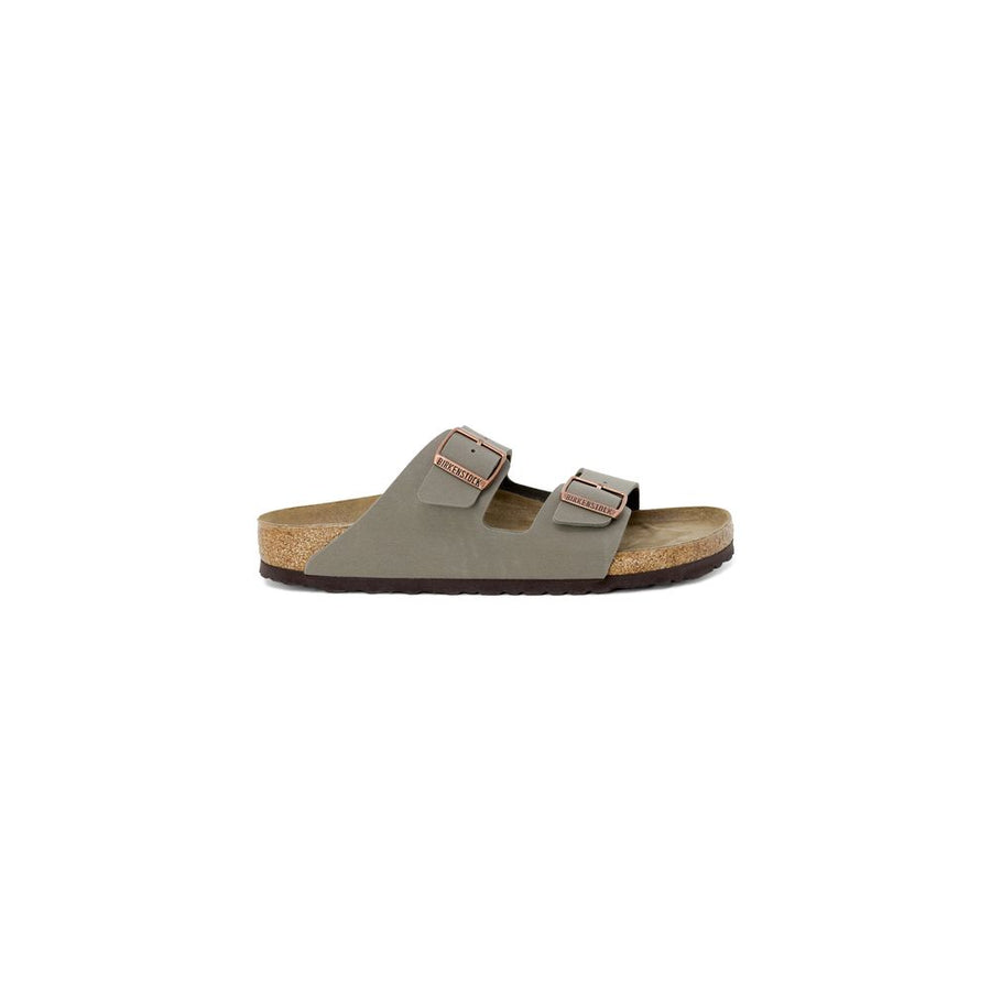Birkenstock Gray Leather Flat Sandals