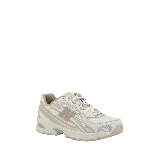 New Balance 530 sneaker in white and beige mesh with synthetic leather overlays and a chunky cushioned sole.