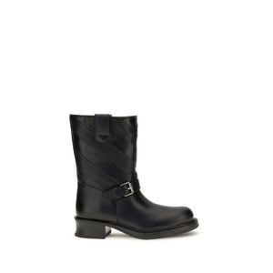 Valentino Garavani Black Calf Leather Bos Taurus Ankle Boots