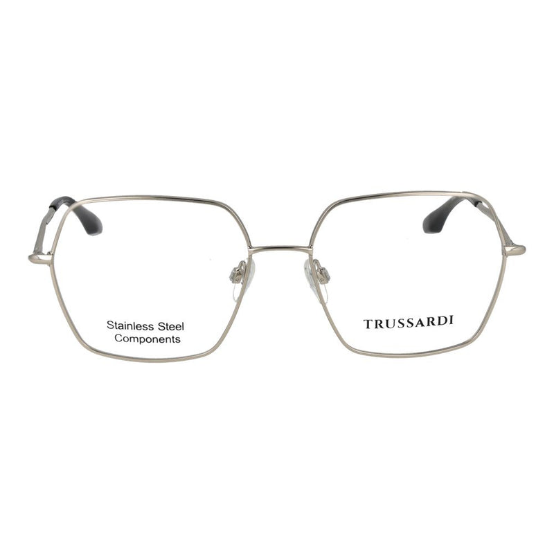 Trussardi silver stainless steel square eyeglasses frames