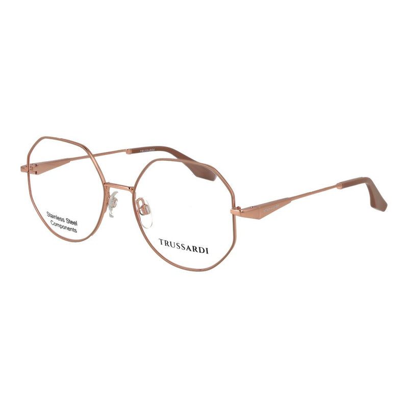 Trussardi pink stainless steel geometric eyeglass frames