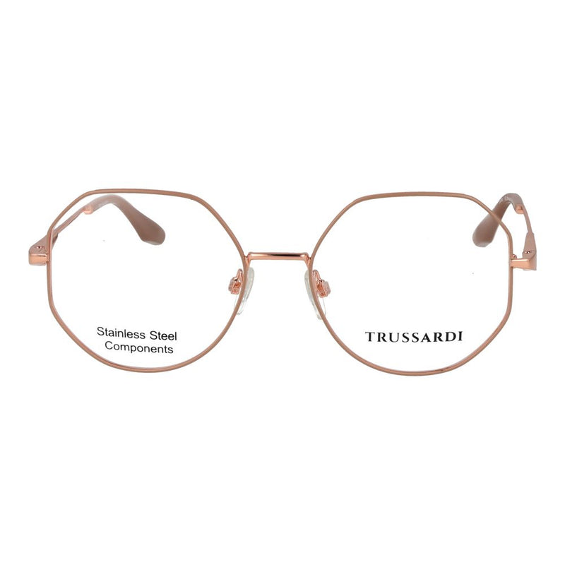 Trussardi pink stainless steel geometric eyeglass frames