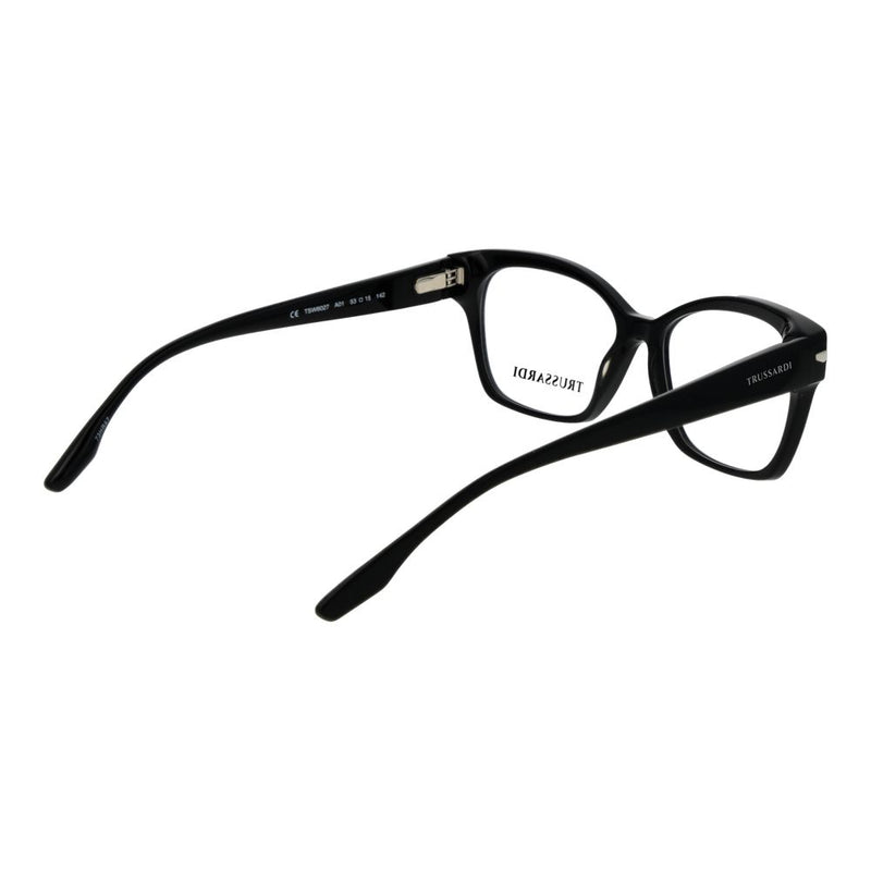 Black acetate eyeglass frames with thick rims and rounded rectangular lenses