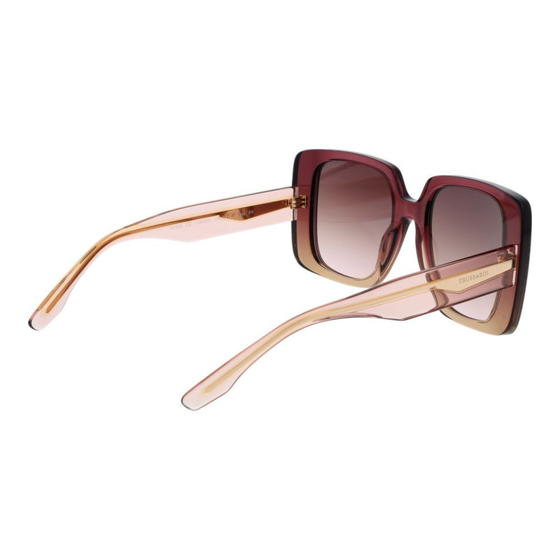 Trussardi pink acetate sunglasses with square frames and gradient tinted lenses