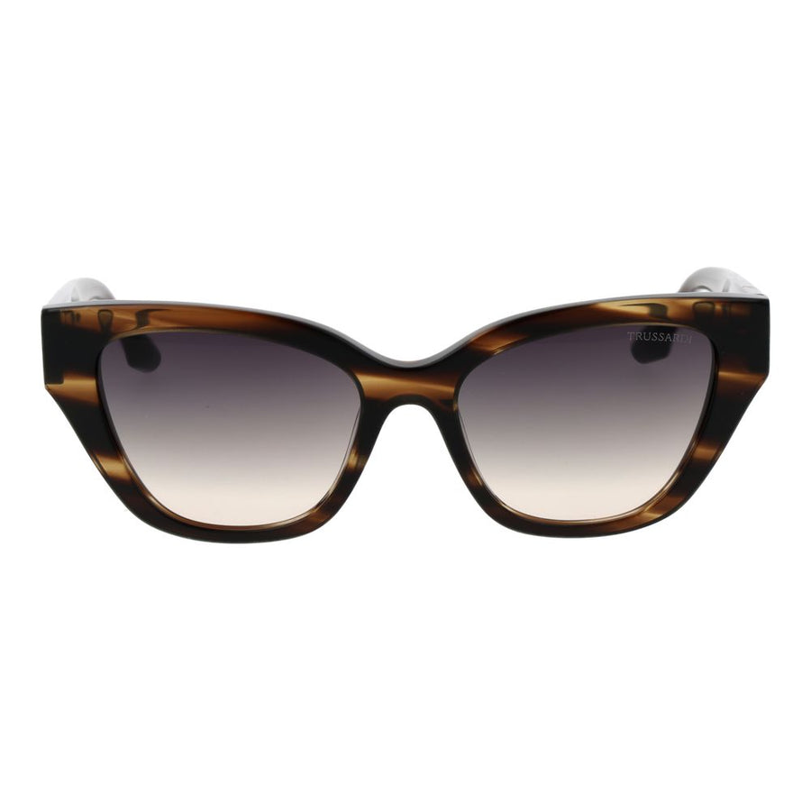 Trussardi brown acetate cat-eye sunglasses with gradient lenses and textured temples