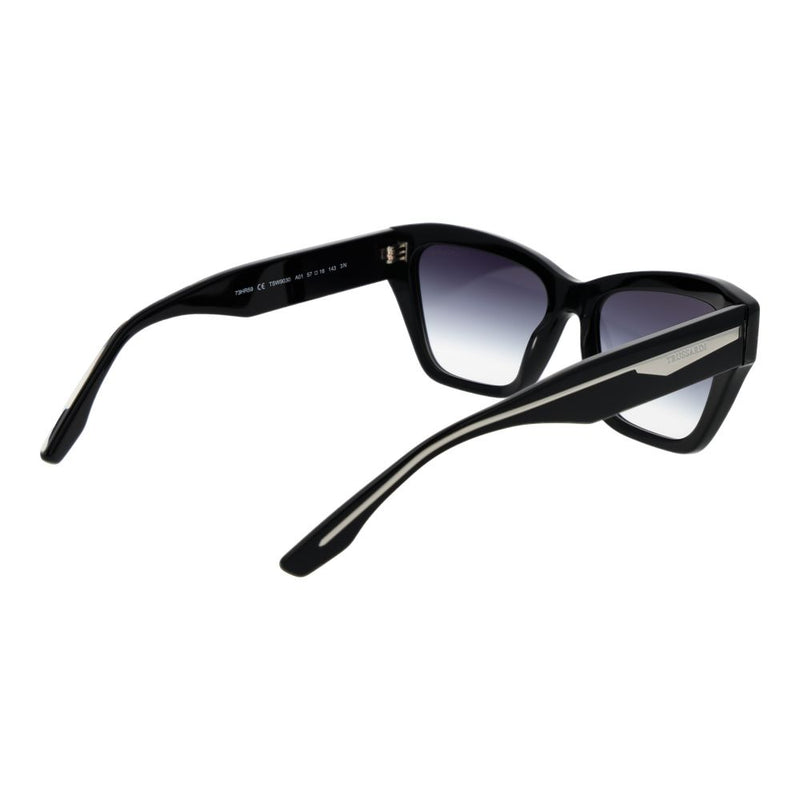 Trussardi black acetate cat-eye sunglasses with gradient lenses