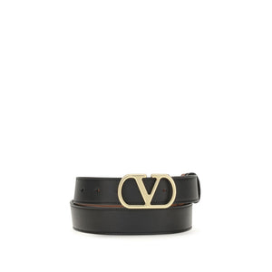 Valentino Garavani Black Calf Leather Bos Taurus Belt