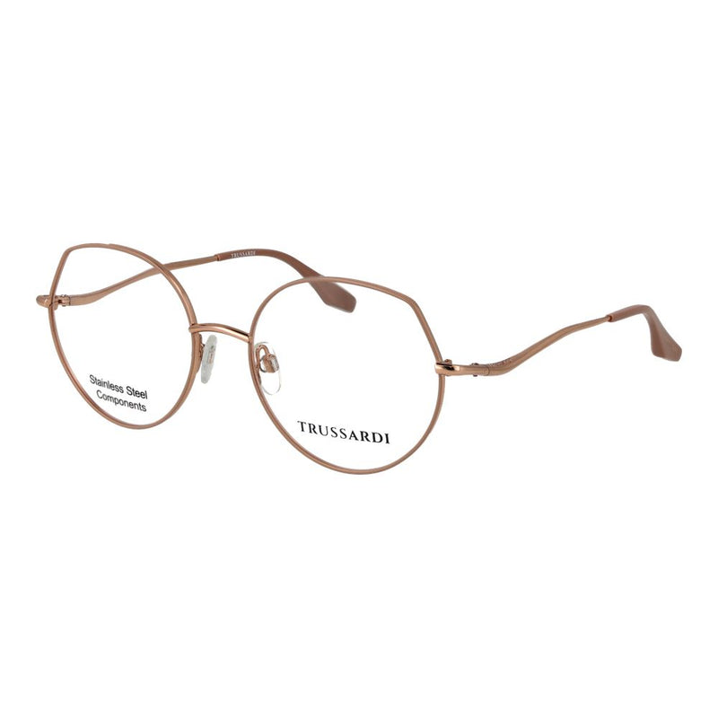 Trussardi pink stainless steel geometric eyeglass frames