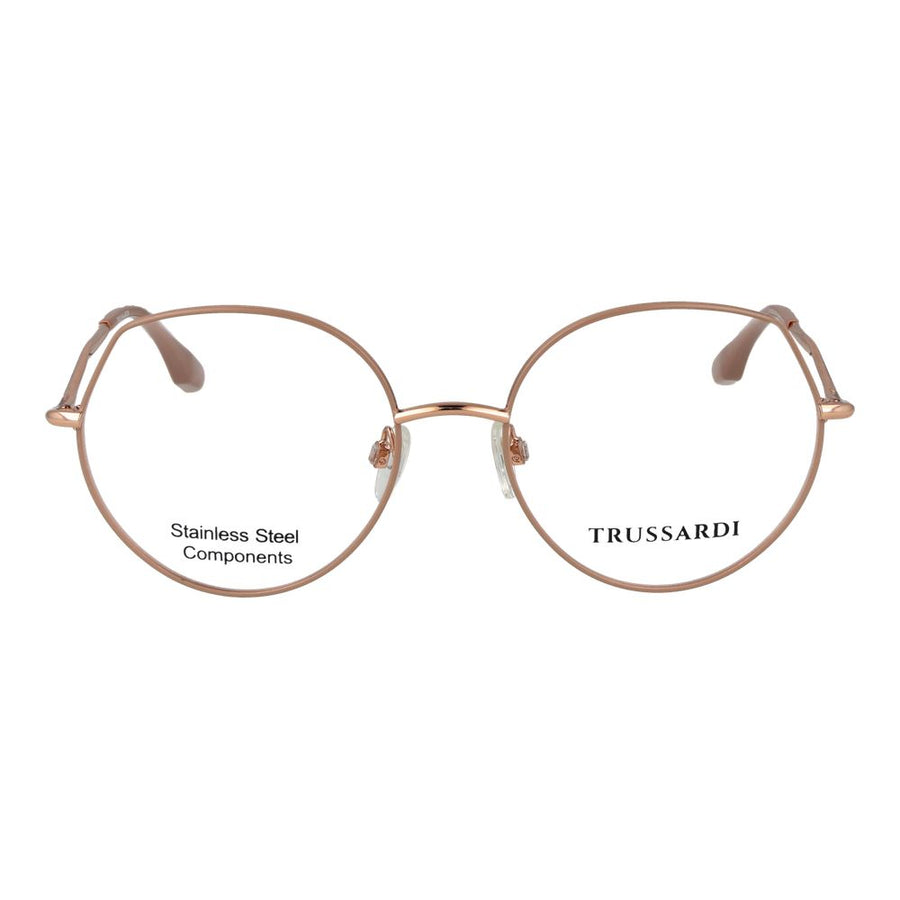 Trussardi pink stainless steel geometric eyeglass frames