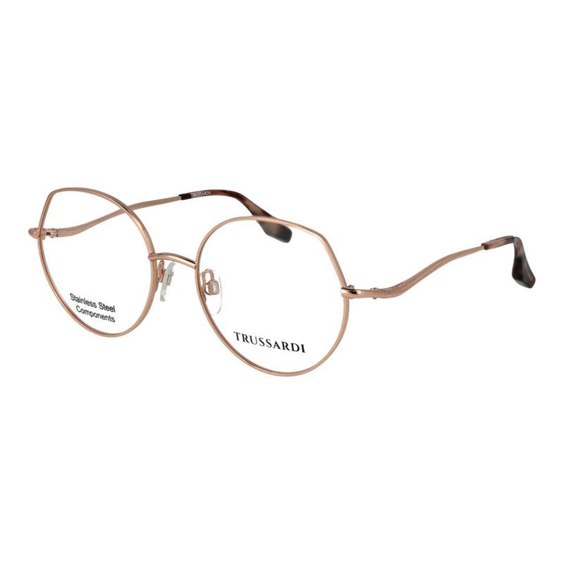 Trussardi rose gold stainless steel geometric eyeglass frames