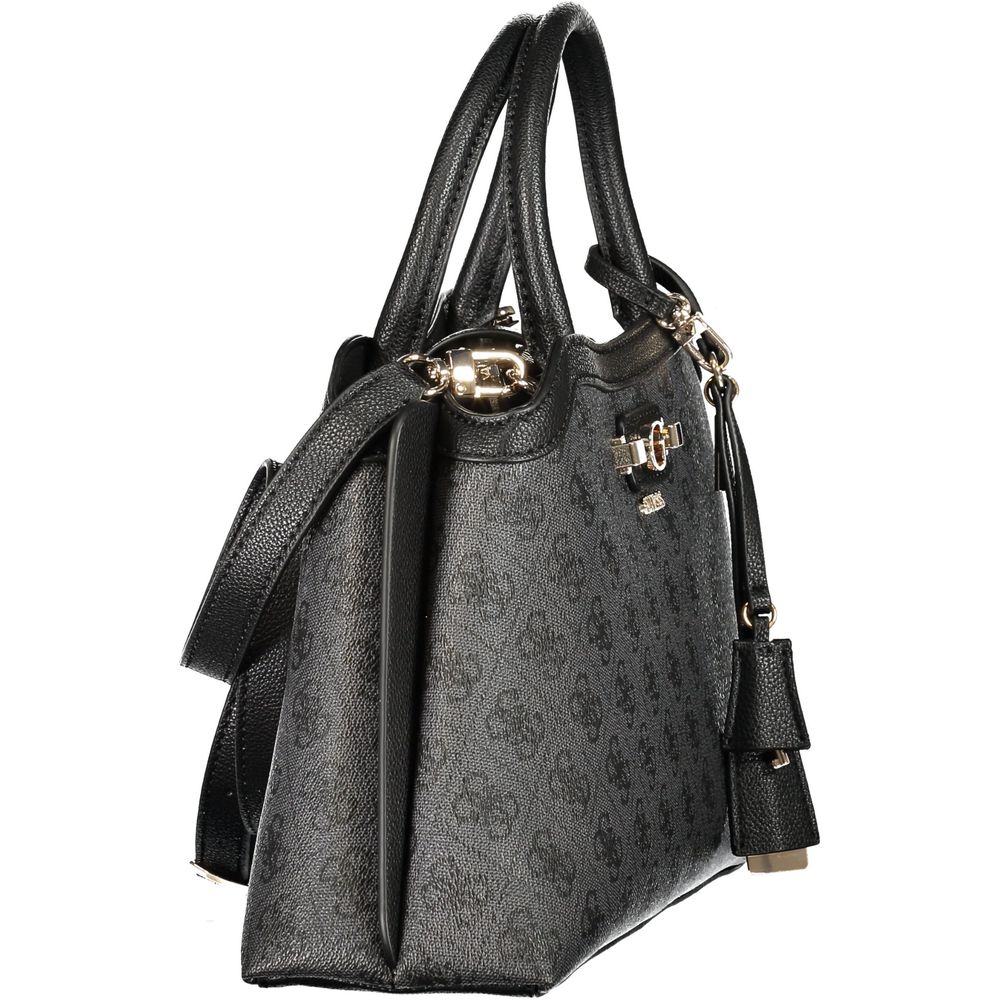 Guess Jeans Nero Poliuretano Women's Bag with Handles and Adjustable Strap