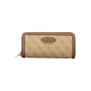 Guess Jeans Beige Poliuretano Womens Wallet With Zip Closure