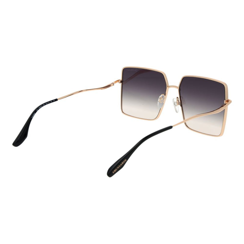 Black and gold metal frame square sunglasses with gradient lenses