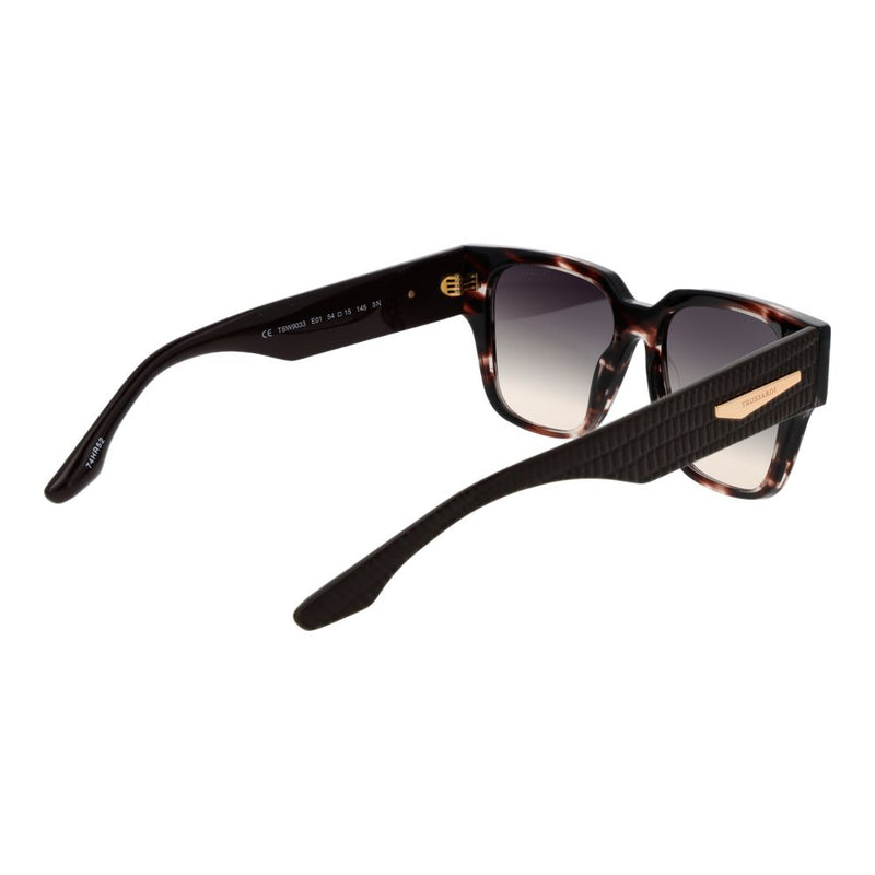 Brown tortoise-shell acetate sunglasses with gradient lenses and textured temples